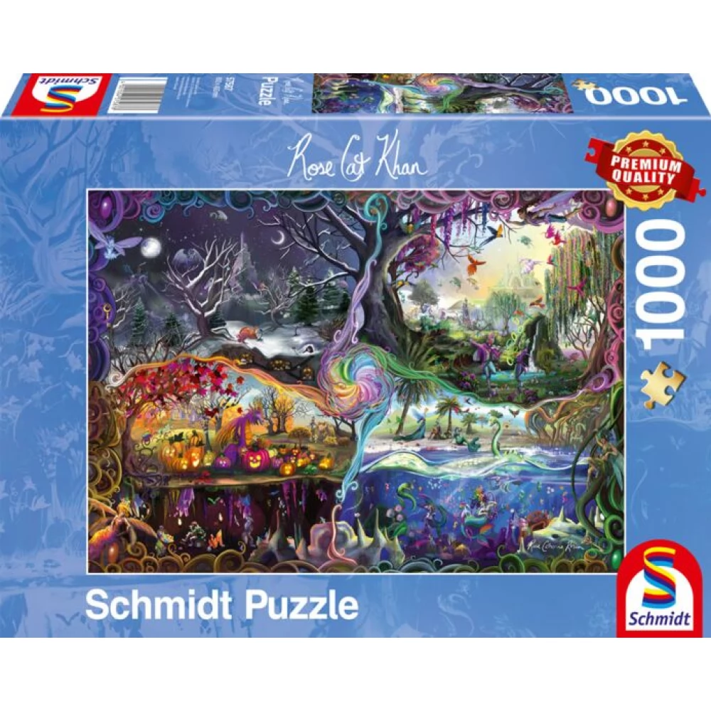 SCHMIDTSPIELE Puzzle játék 1000 darabos Rose Cat Khan - Portal of the Four Realms