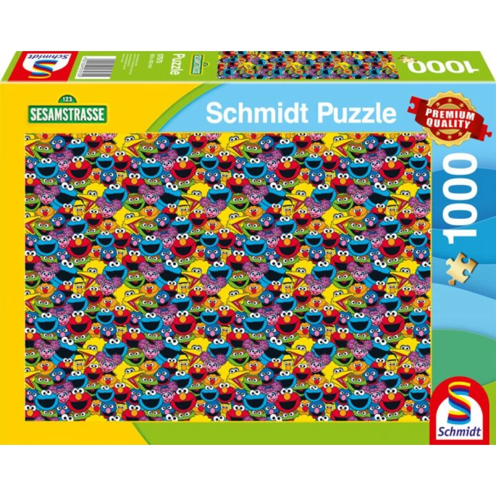 SCHMIDTSPIELE Puzzle játék 1000 darabos Szezám utca Ki hogyan mit?