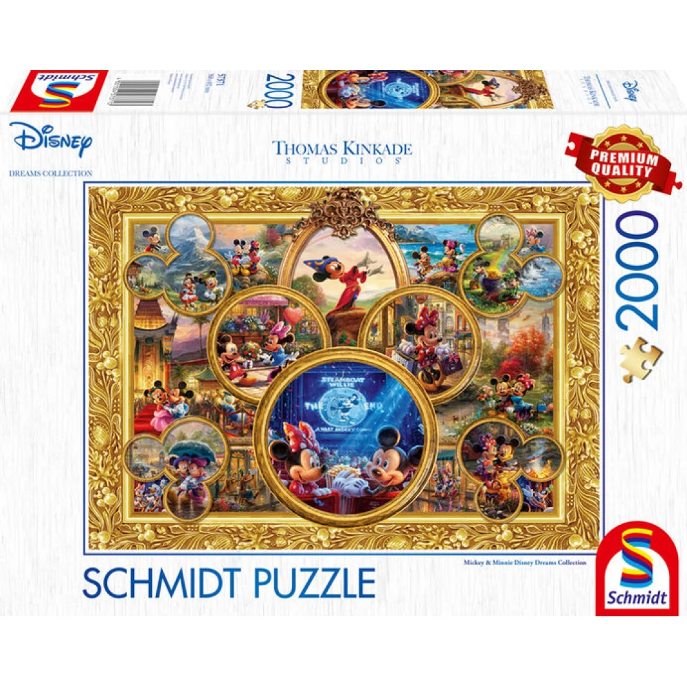 SCHMIDTSPIELE Puzzle játék 1000 darabos Thomas Kinkade Miki és Minnie egér - Disney Dreams