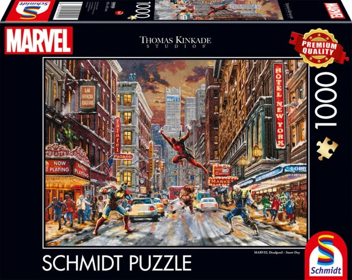 SCHMIDTSPIELE Puzzle játék 1000 darabos Thomas Kinkade Studios Marvel Deadpool - Havas nap