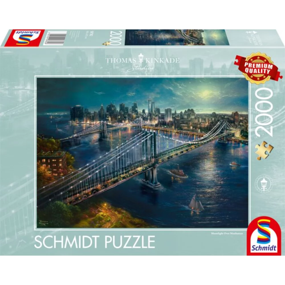 SCHMIDTSPIELE Puzzle játék 2000 darabos Thomas Kinkade Holdfény Manhattan felett