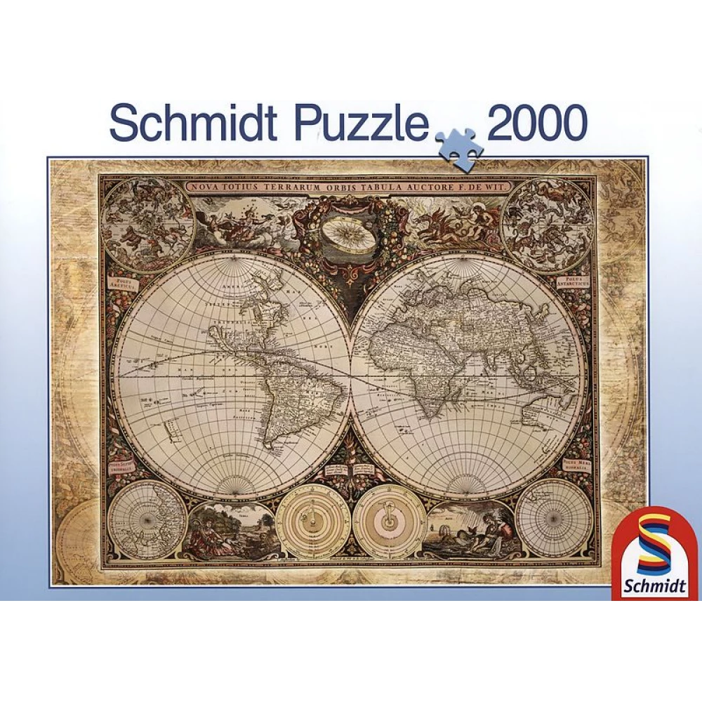SCHMIDTSPIELE Puzzle játék 2000 darabos Történelmi Világtérkép