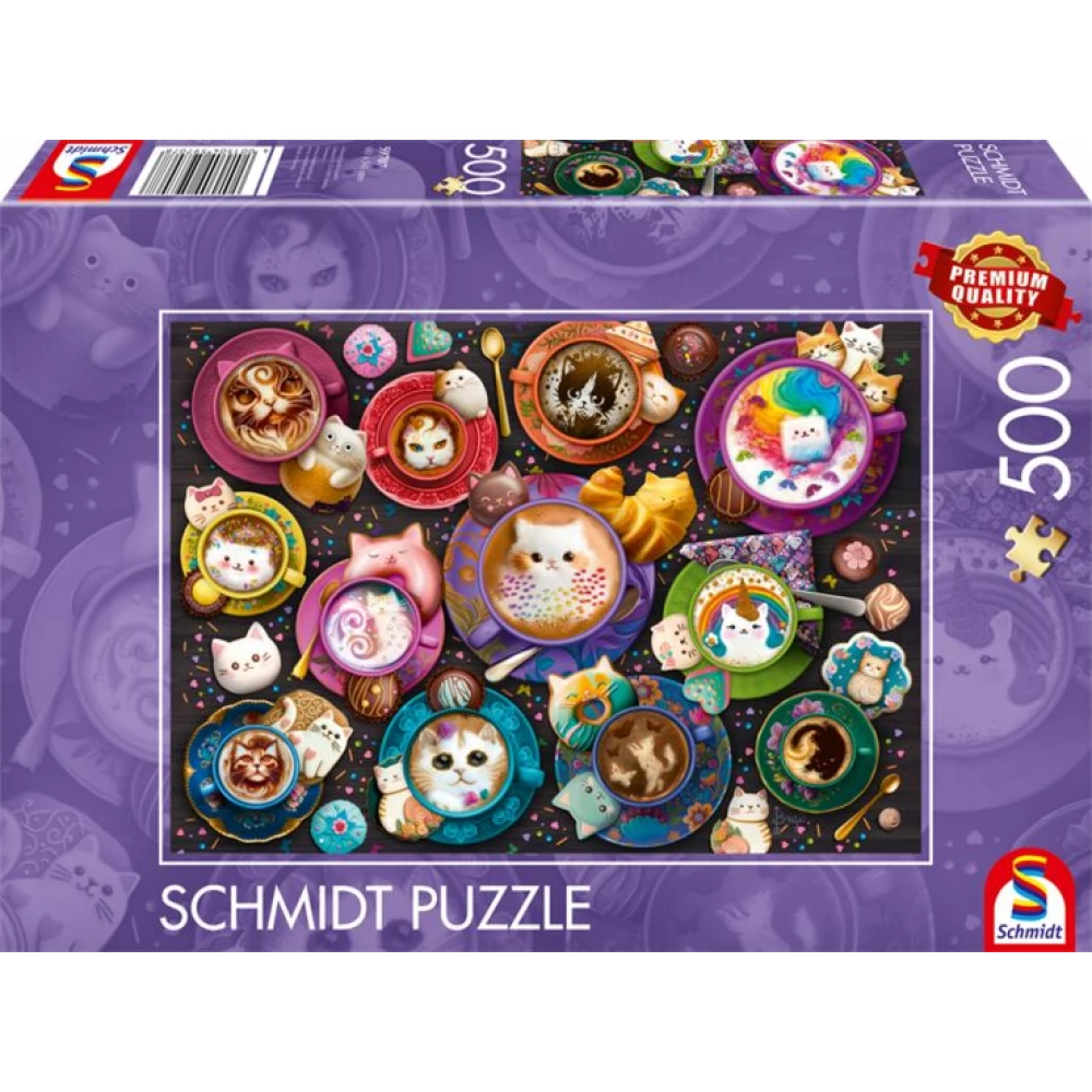 SCHMIDTSPIELE Puzzle játék 500 Cicás kávéscsészék