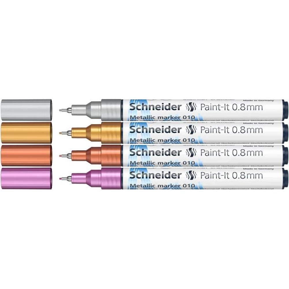 SCHNEIDER Paint-It 010 Akril marker készlet 0.8 mm 4 különböző metálfényű szín
