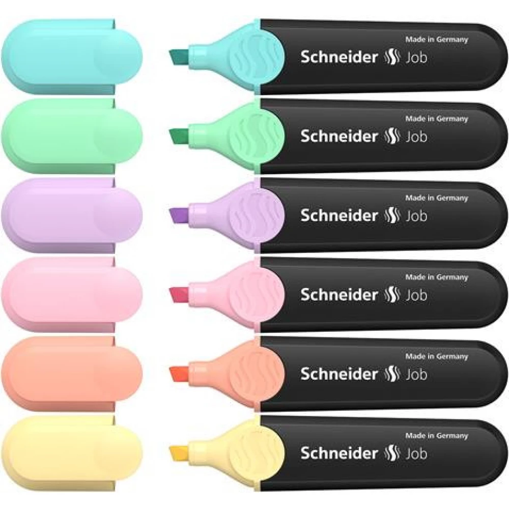 SCHNEIDER Szövegkiemelő 1-5 mm Job Pastel 6 különböző pasztell szín