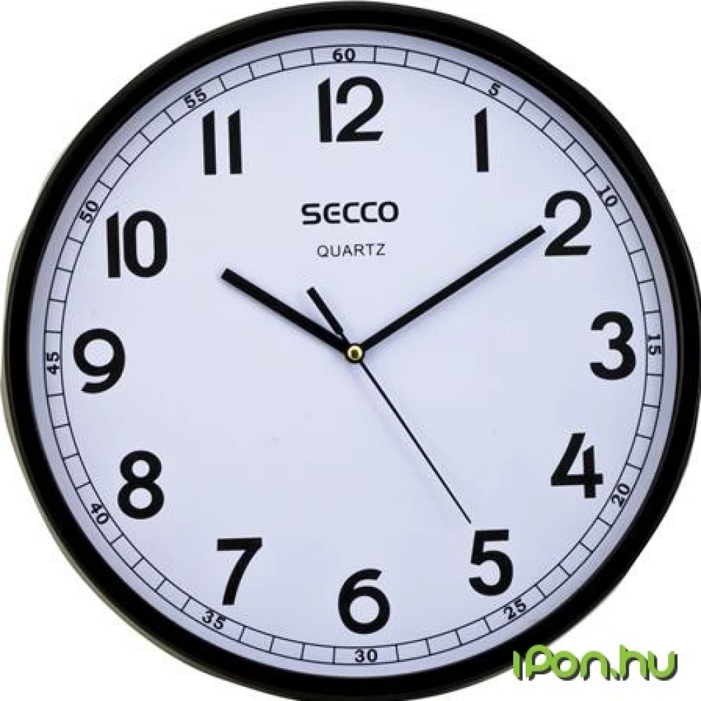SECCO S TS9108-17 Sweep second Fali óra 30 cm fekete keretes