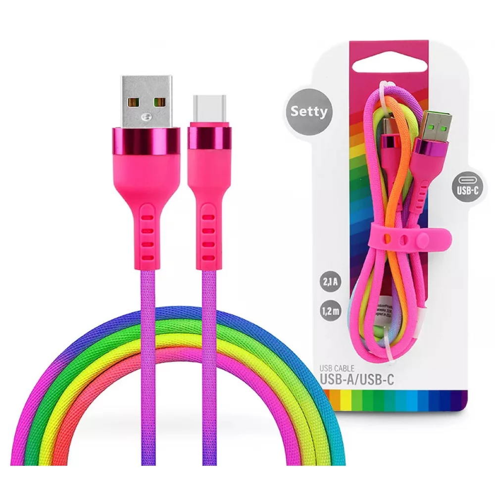 SETTY USB 2.0 Type C Átalakító Mintás 1.2m SE094179