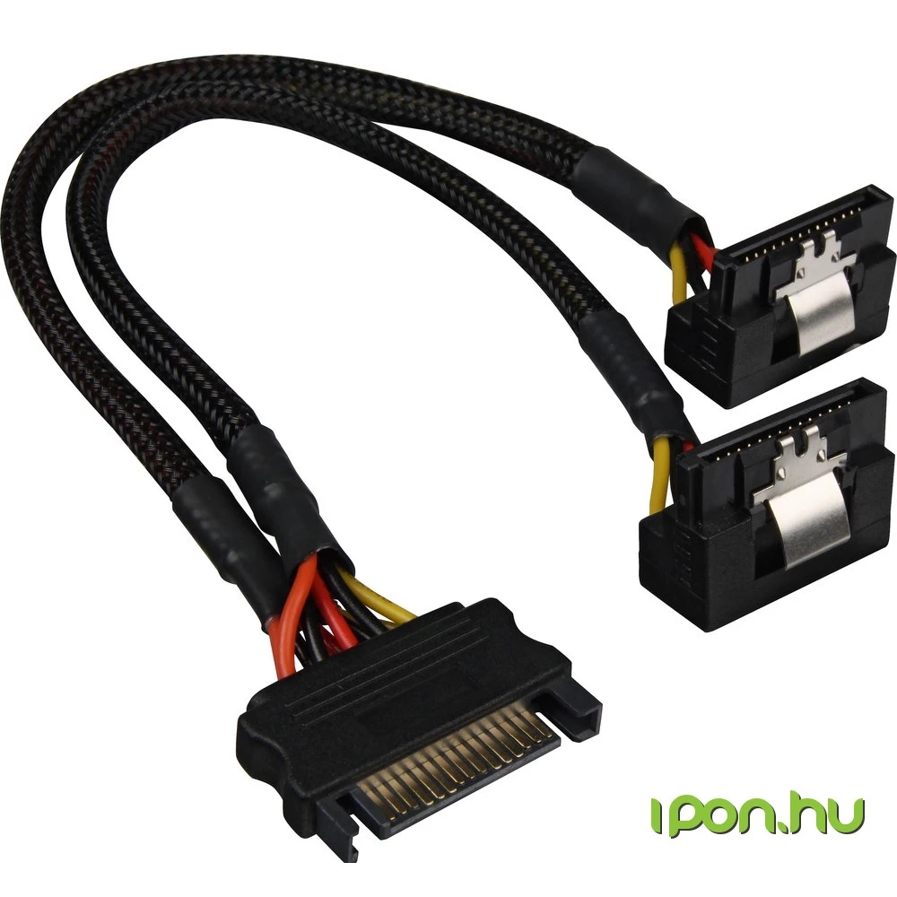 SHARKOON SATA + Táp Tápkábel Fekete 20cm 4044951018918