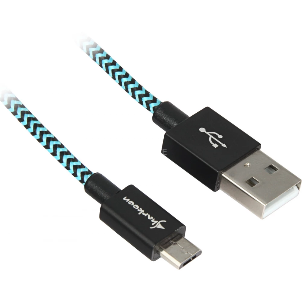 SHARKOON USB Micro USB Átalakító Fehér-Kék 1m 4044951027088