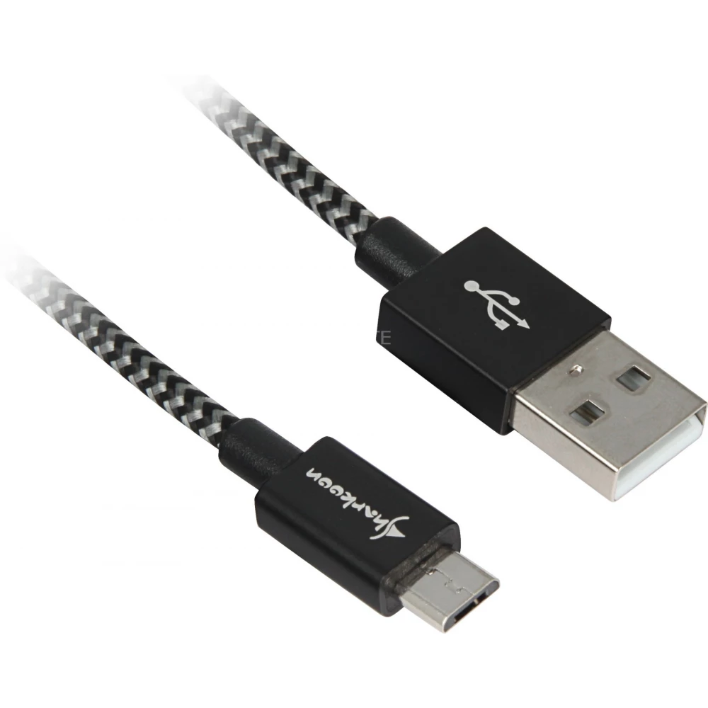SHARKOON USB Micro USB Átalakító Fekete-Szürke 2m 4044951027019