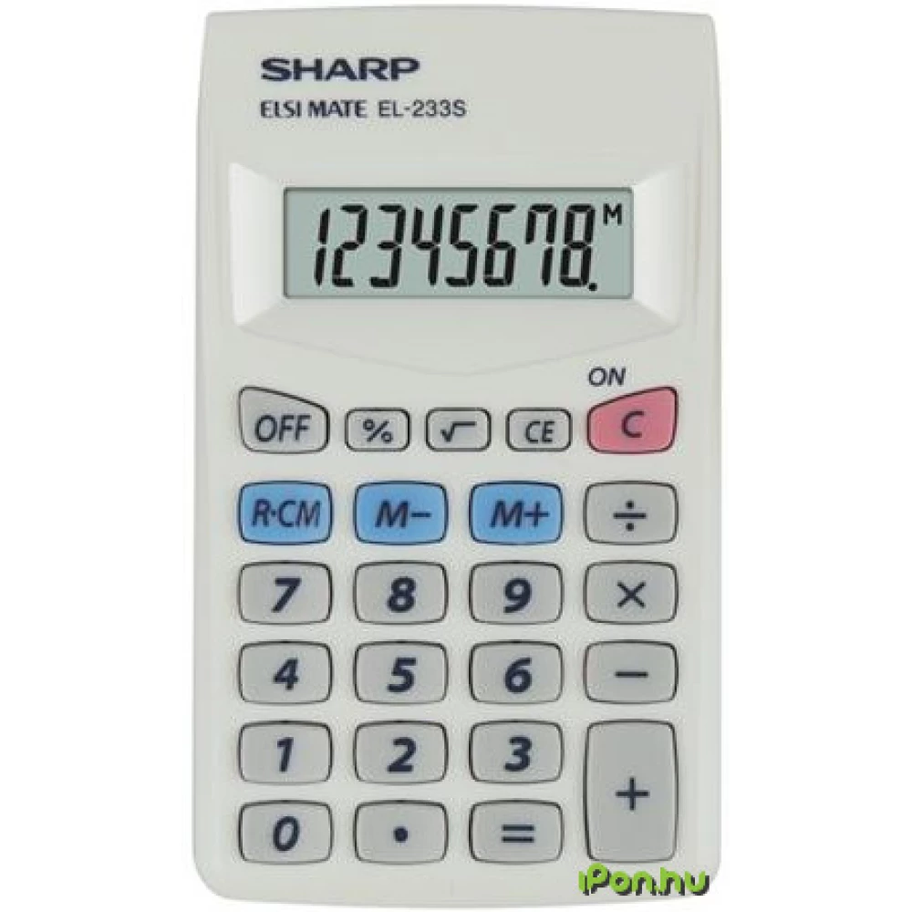 SHARP EL-233S Zsebszámológép 8 számjegy fehér