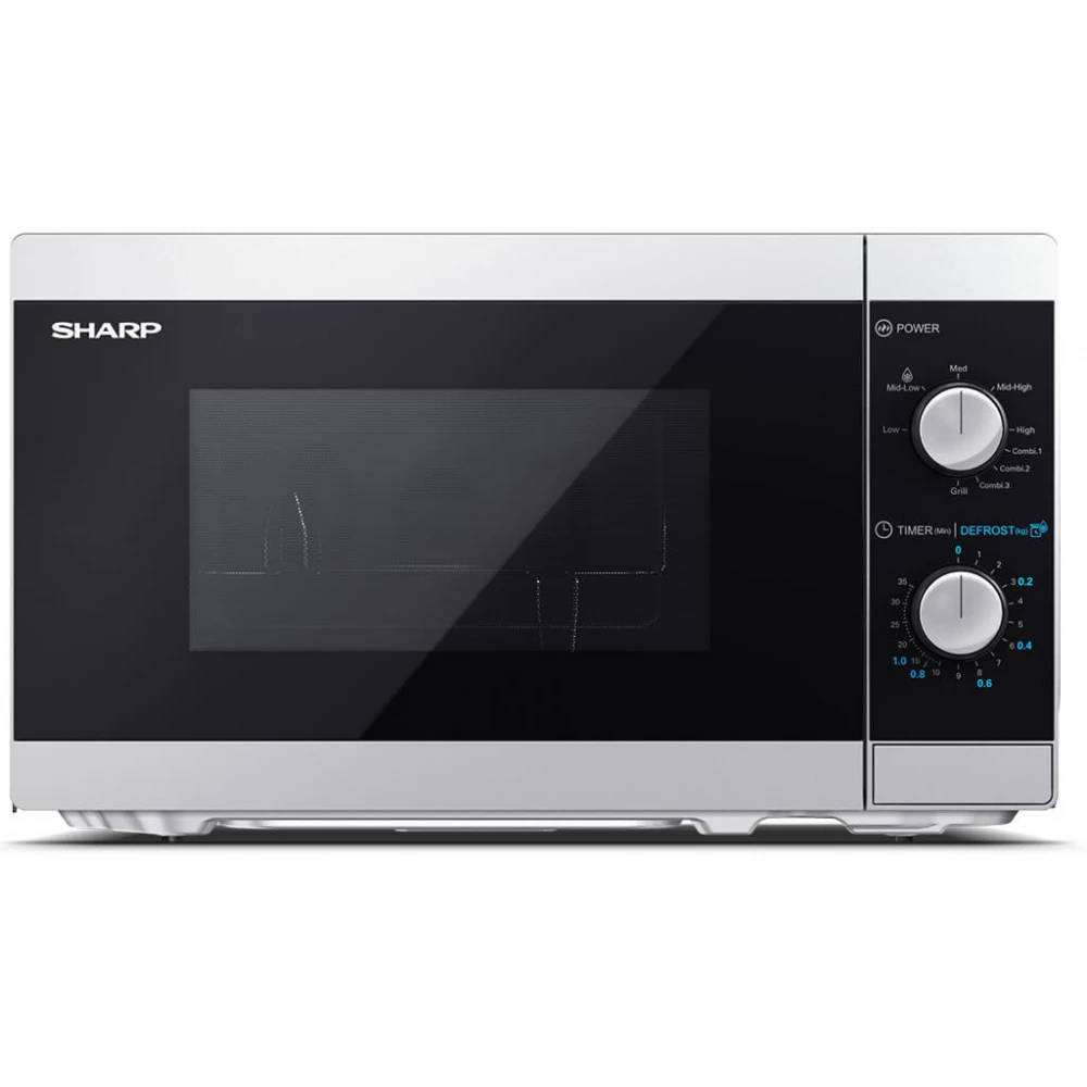 SHARP YC-MG01ES Grilles mikrohullámú sütő 800 / 1000W 20L ezüst