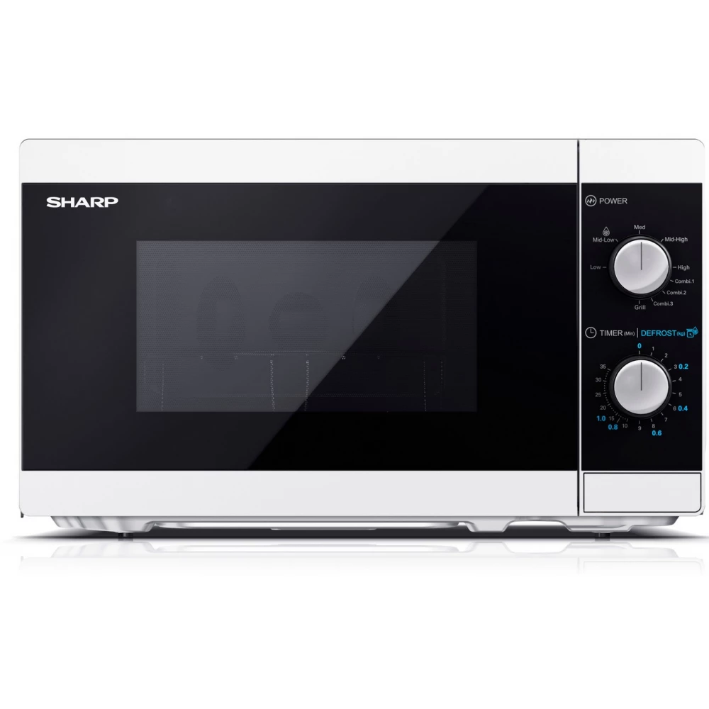 SHARP YC-MG01EW Mikrohullámú sütő digitális grilles 800 W / 1000 W 20 l fehér / fekete