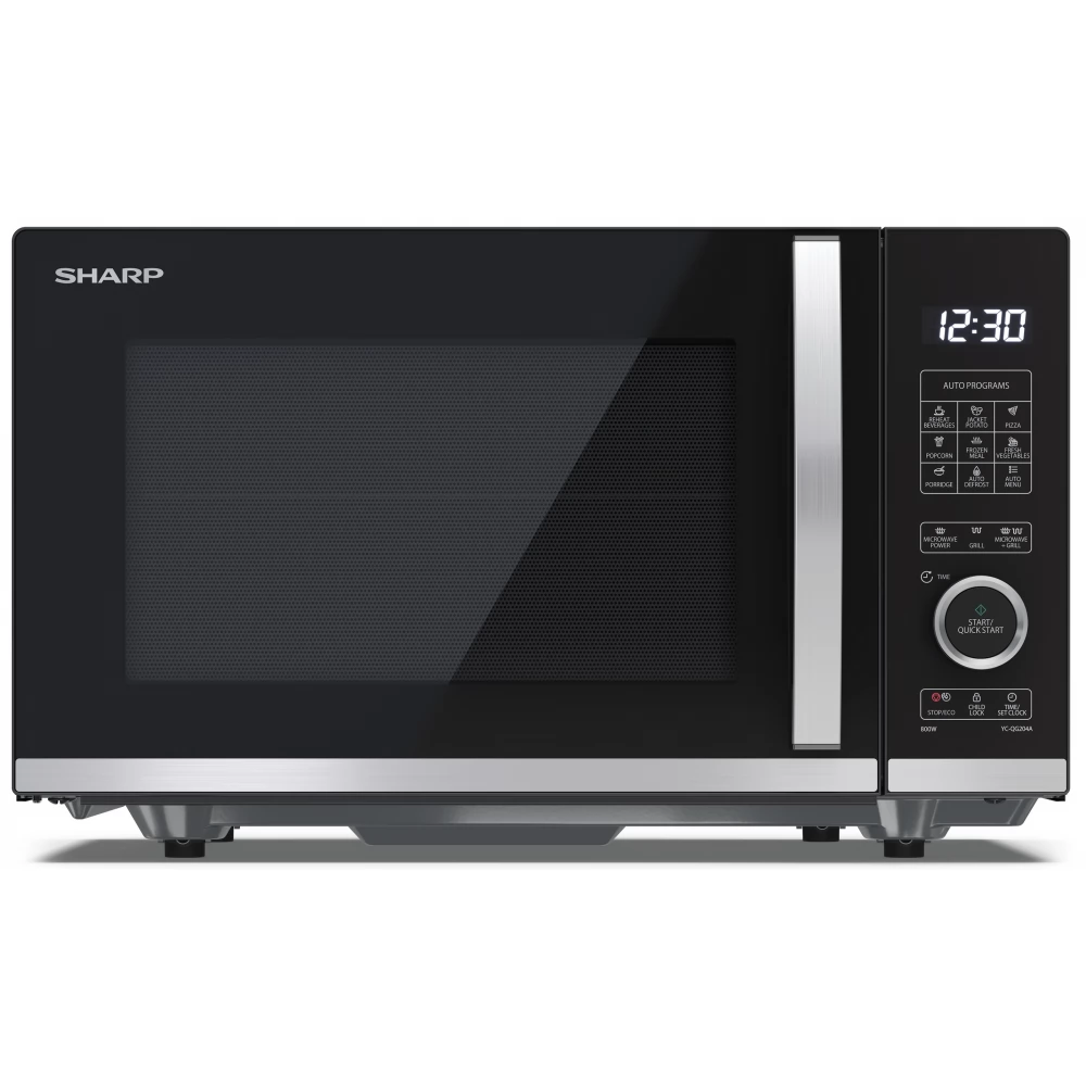 SHARP YC-QG204AEB mikrohullámú sütő grilles forgótányér nélküli síkágyas 800 W / 1000 W 20 l fekete