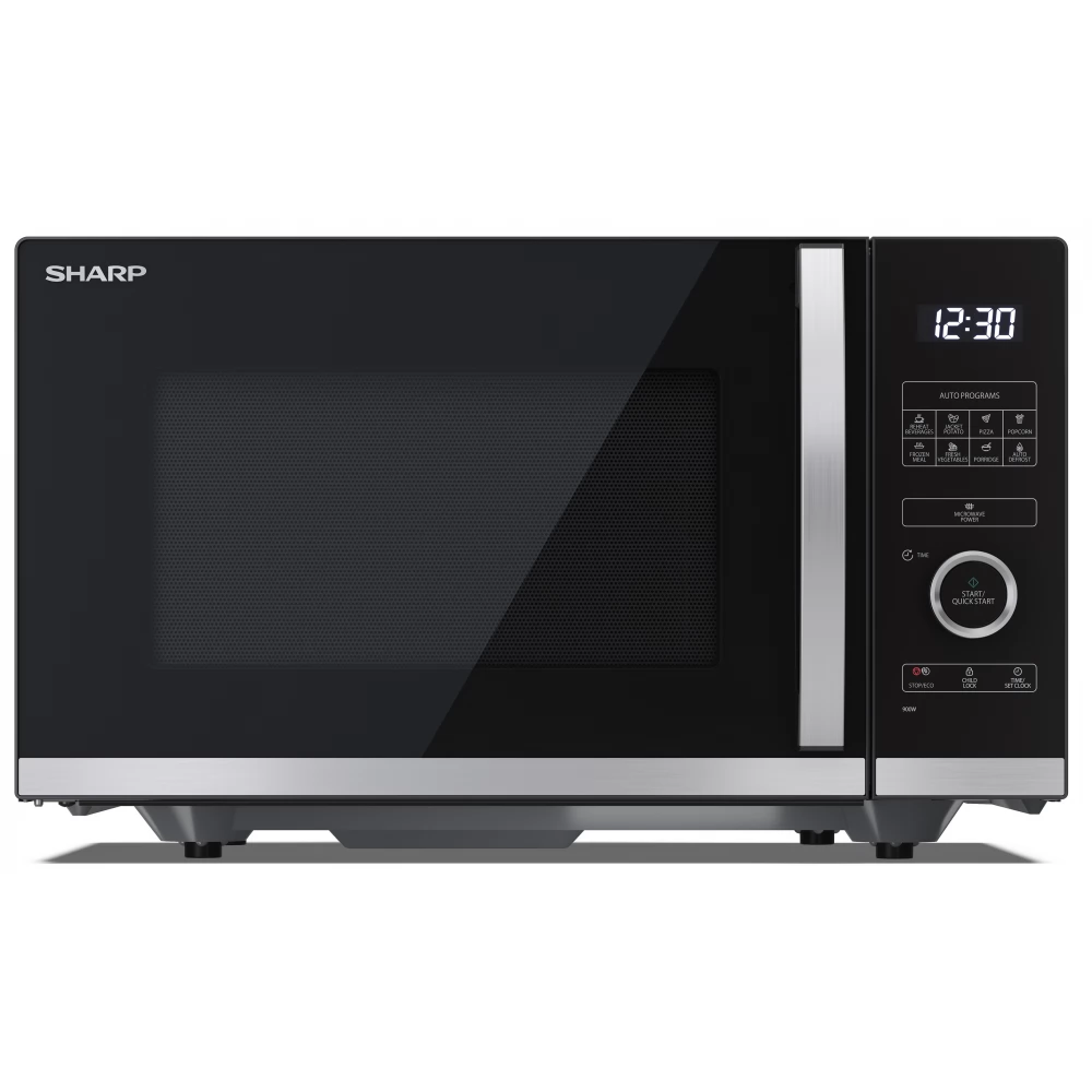 SHARP YC-QS254AEB Mikrohullámú sütő forgótányér nélküli síkágyas 25 l fekete