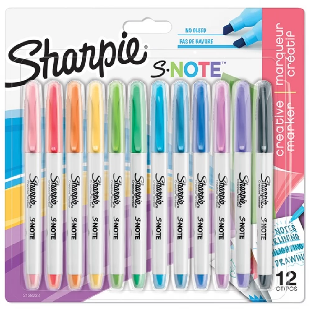 SHARPIE S-Note 2:1 lettering vízbázisú marker 12 szín