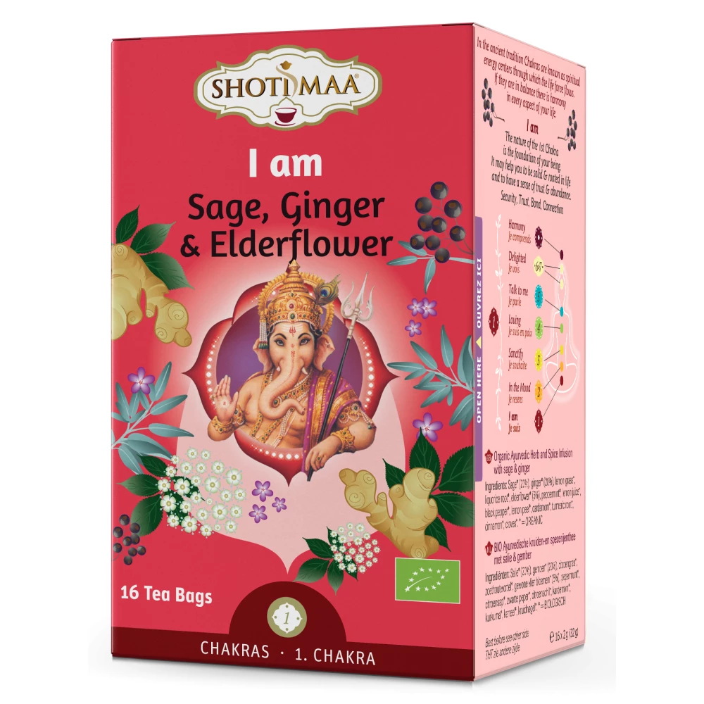 SHOTI MAA Shoti Maa bio i am zsálya gyömbér és bodzavirág tea 16x2g 32 g