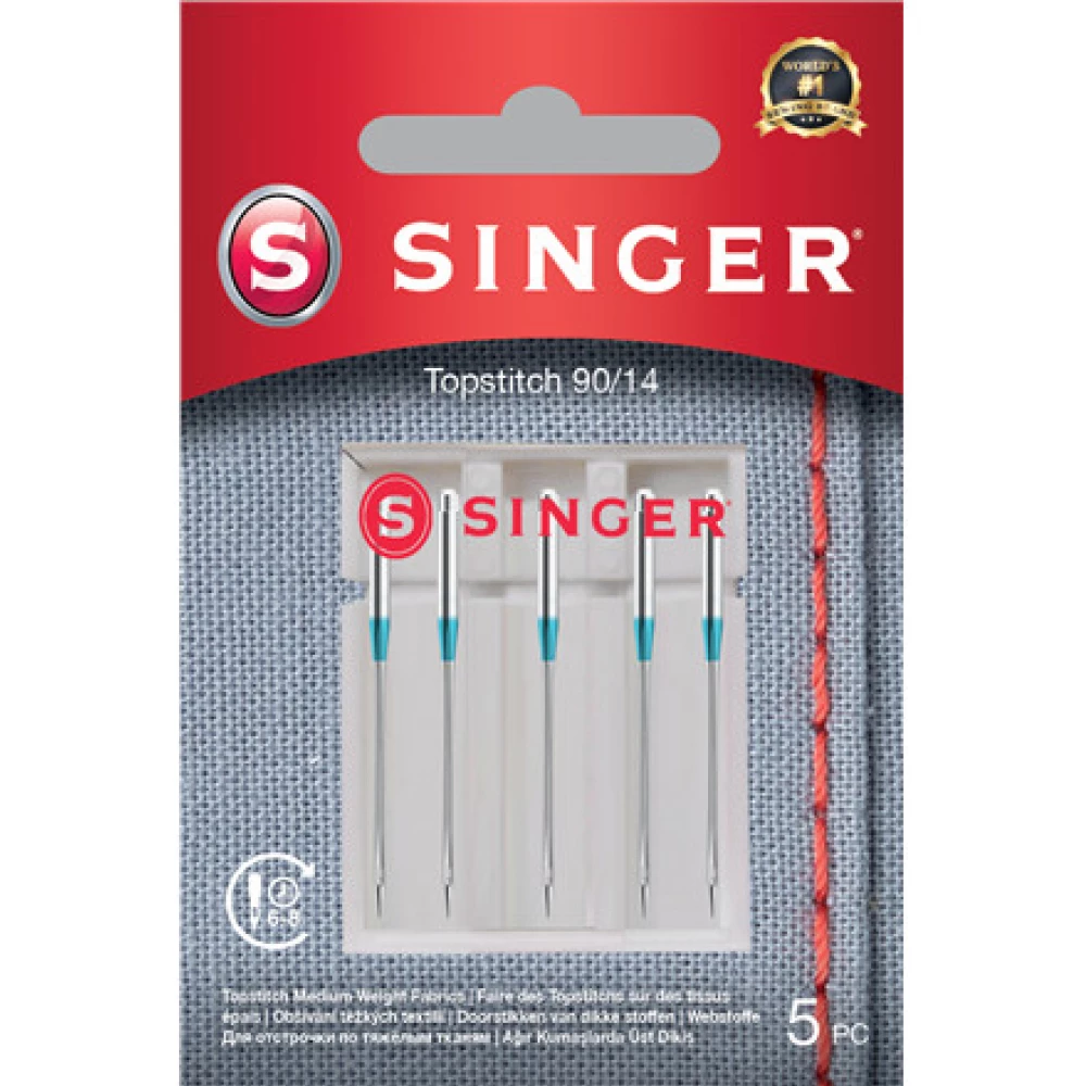 SINGER 90/14 Topstitch tű varrógéptű szövetekhez 5 db