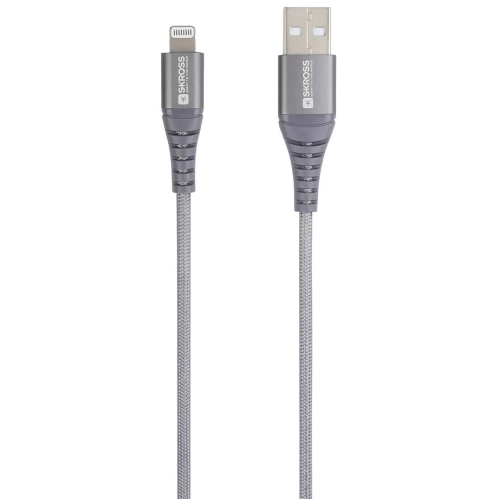 SKROSS USB 2.0 Type C Lightning Töltő/adat Szürke 2m USBC-TO-LIGHT-200-STEEL
