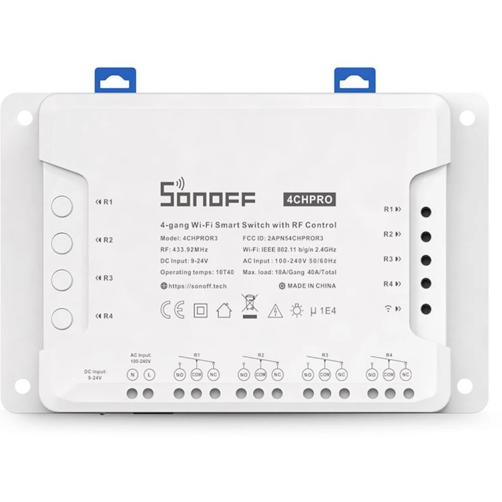 SONOFF SON-REL-4CHP-R3 4CH PRO (R3) Wi-Fi-s és RF-es időzíthető kapcsoló relé négy áramkörhöz