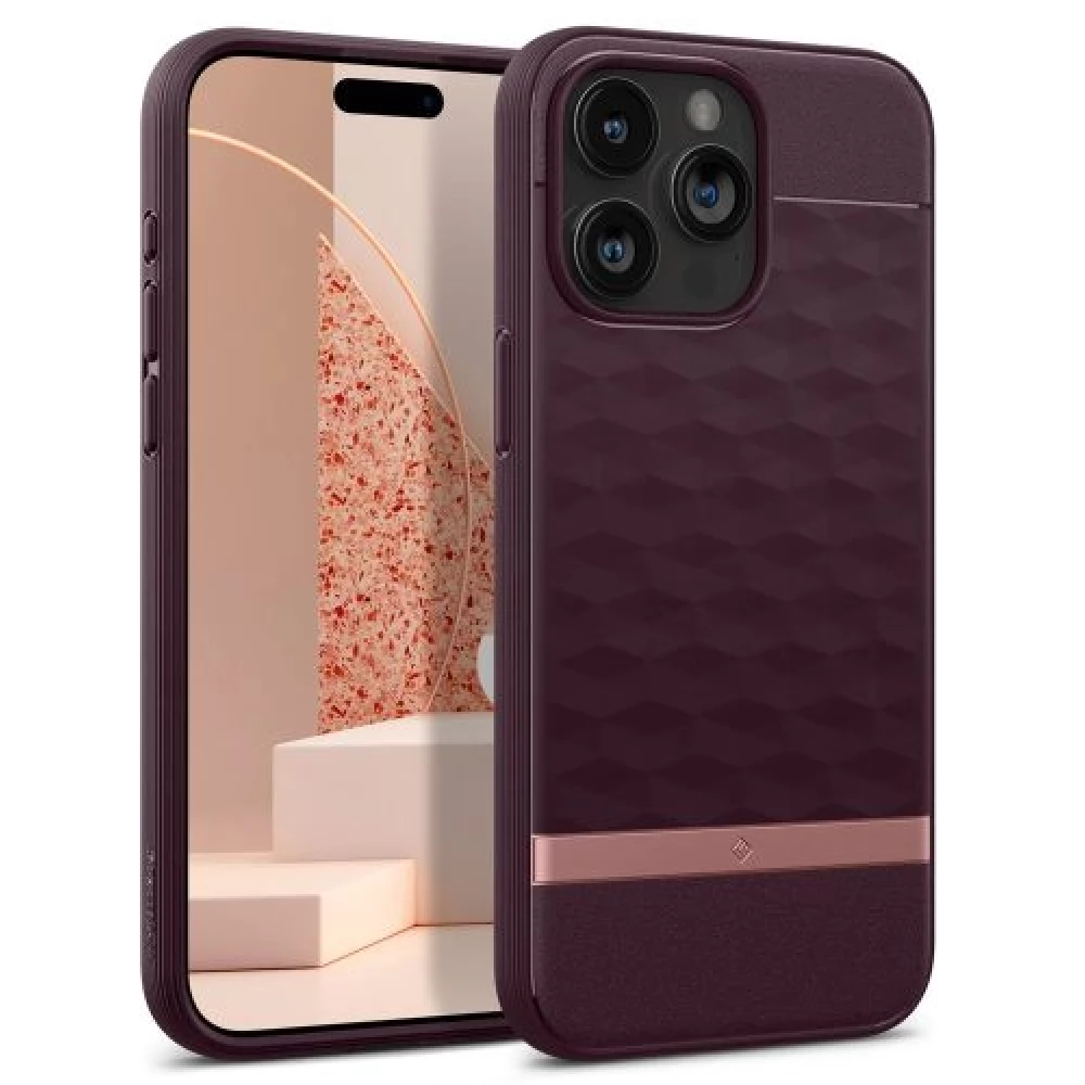 SPIGEN Caseology Parallax Mag hátlaptok iPhone 15 Pro bordó