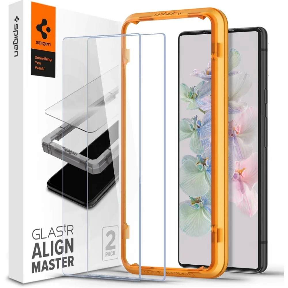 SPIGEN Glastr Alignmaster kijelzővédő fólia ütésálló fólia (az íves részre is!) Tempered Glass (edzett üveg) Full Cover Google Pixel 7 2 darab /csomag