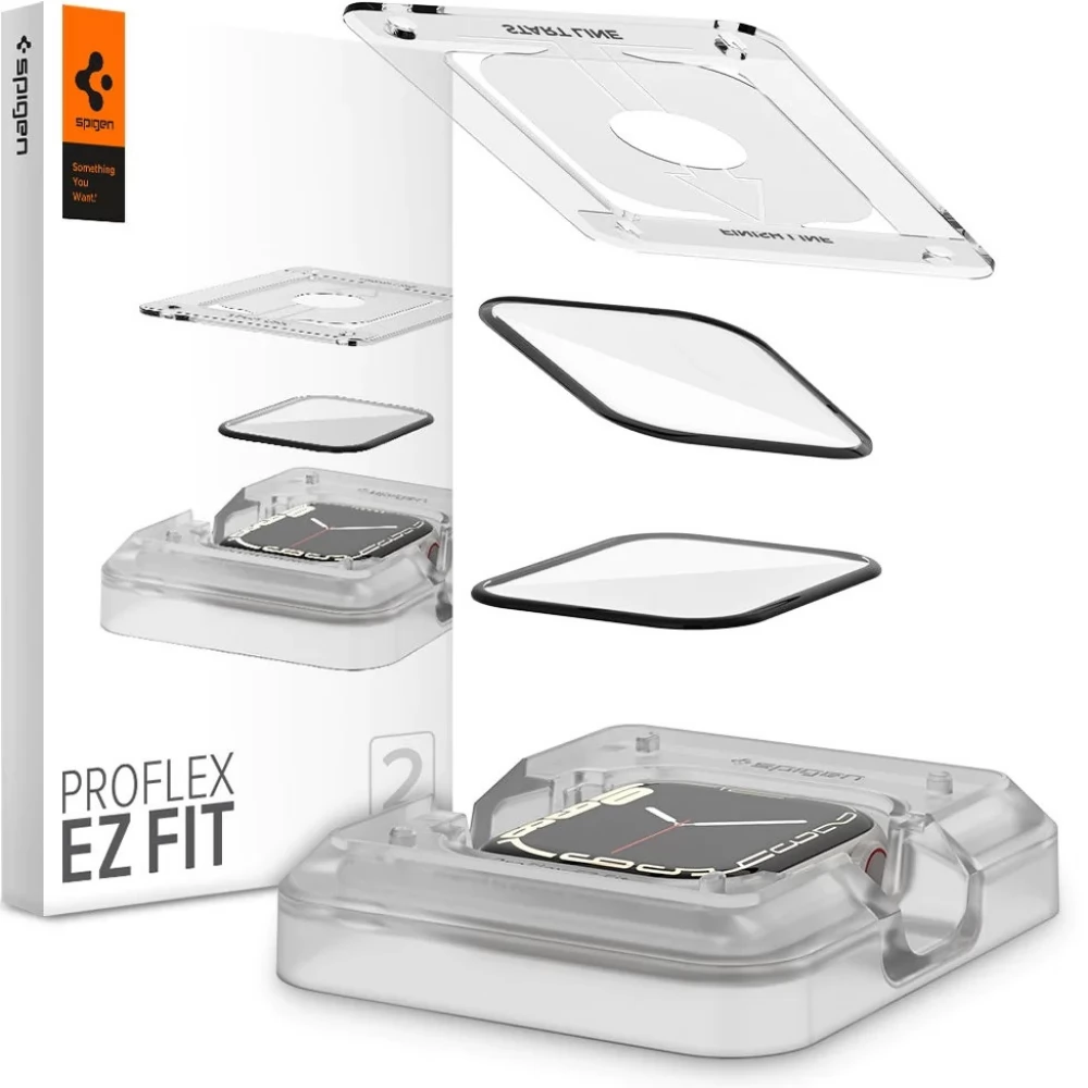 SPIGEN ProFlex Ez Fit kijelzővédő fólia Apple Watch Series 7 (41mm) 2db