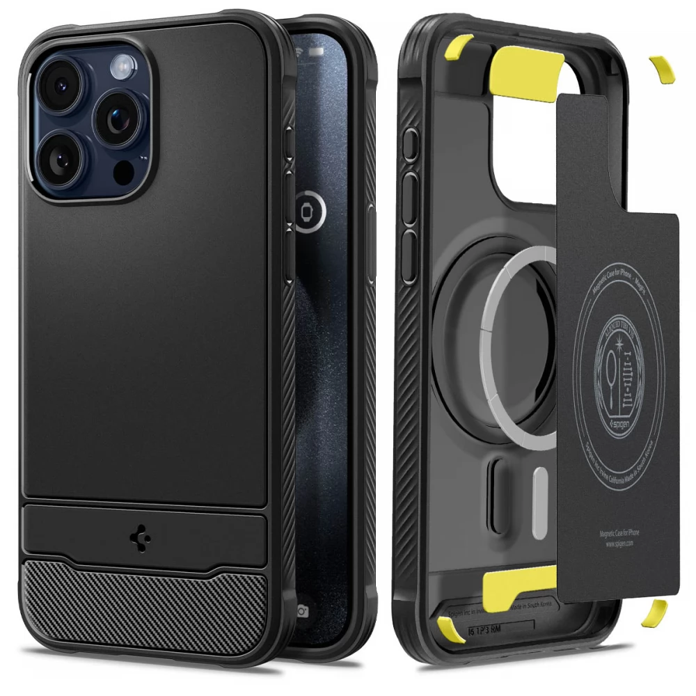 SPIGEN Rugged Armor Case iPhone 15 Pro fekete