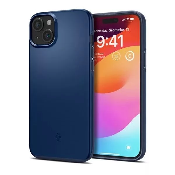 SPIGEN Thin Fit hátlaptok iPhone 15 sötétkék