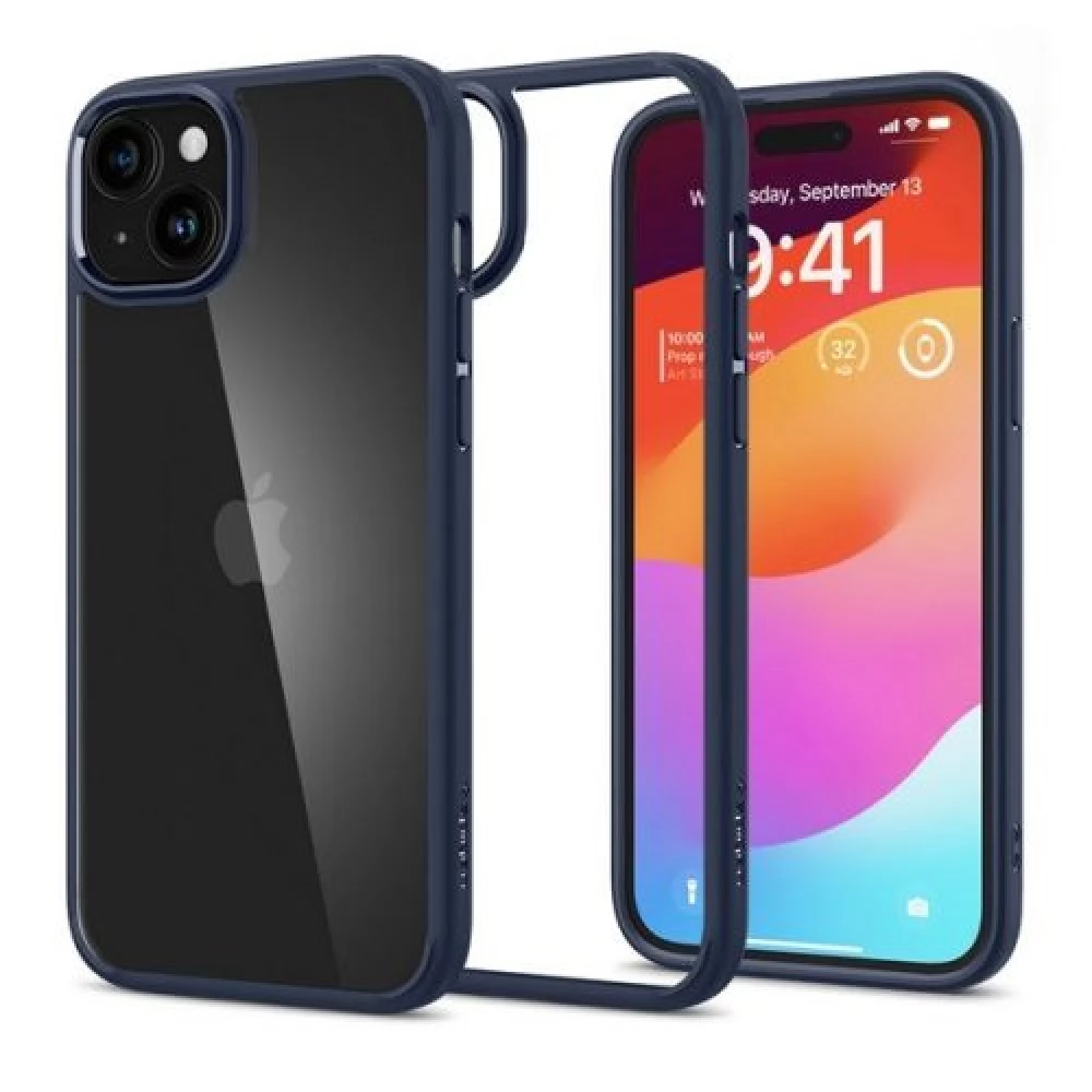 SPIGEN Ultra Hybrid hátlap iPhone 15 átlátszó-sötétkék