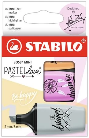STABILO BOSS Mini Pastellove szövegkiemelő készlet 3 különböző szín V2