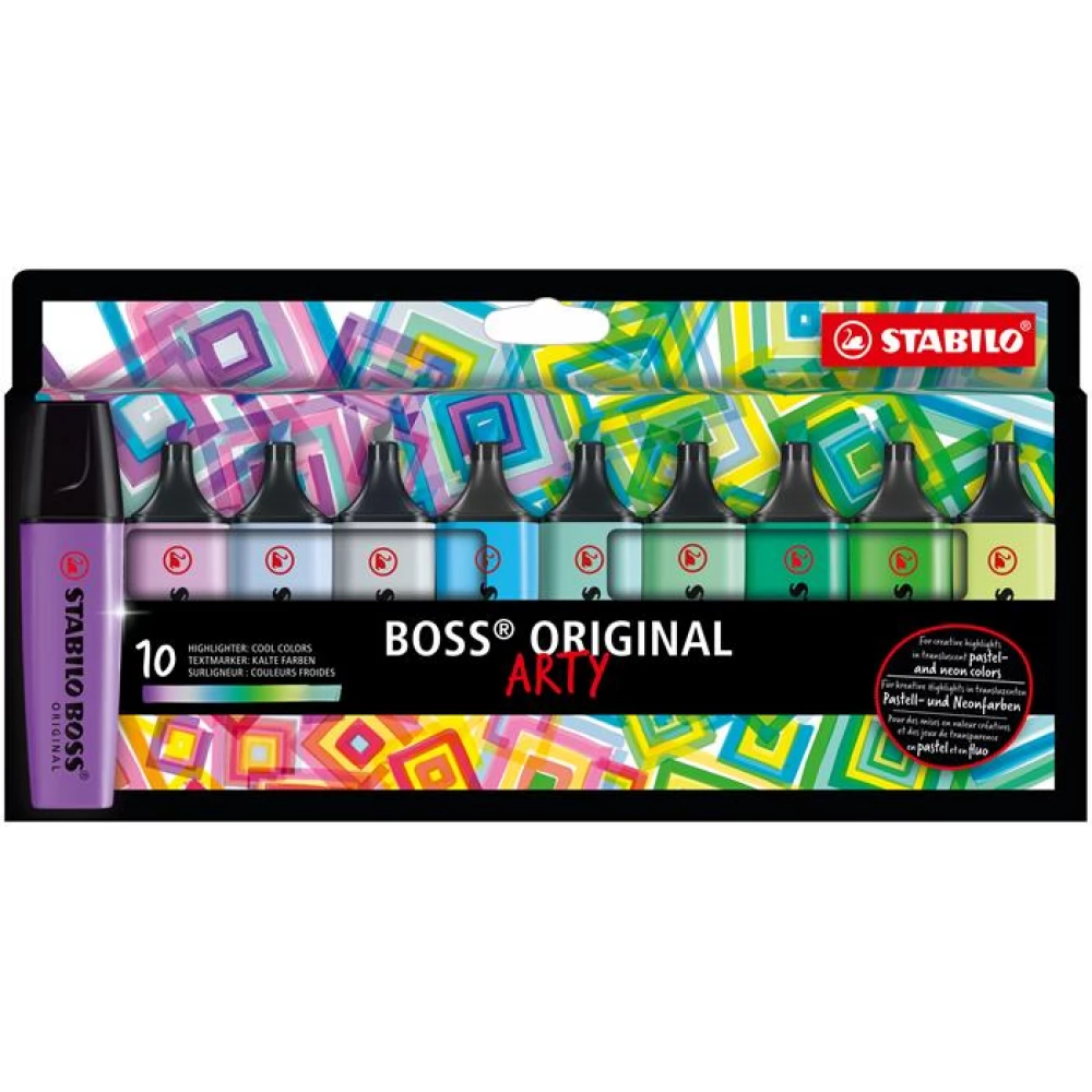 STABILO BOSS Original Arty szövegkiemelő készlet 2-5 mm 10 hideg szín