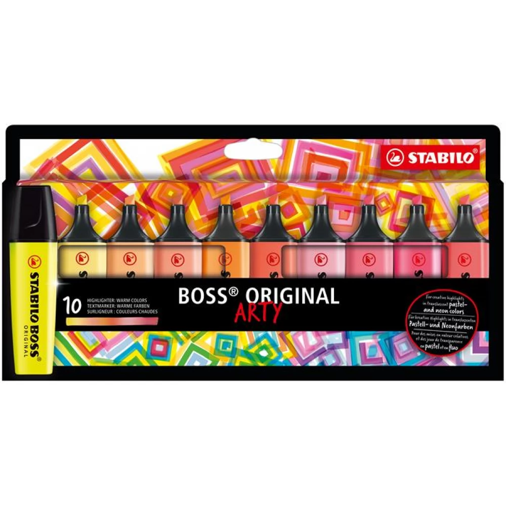 STABILO BOSS Original Arty szövegkiemelő készlet 2-5 mm 10 meleg szín