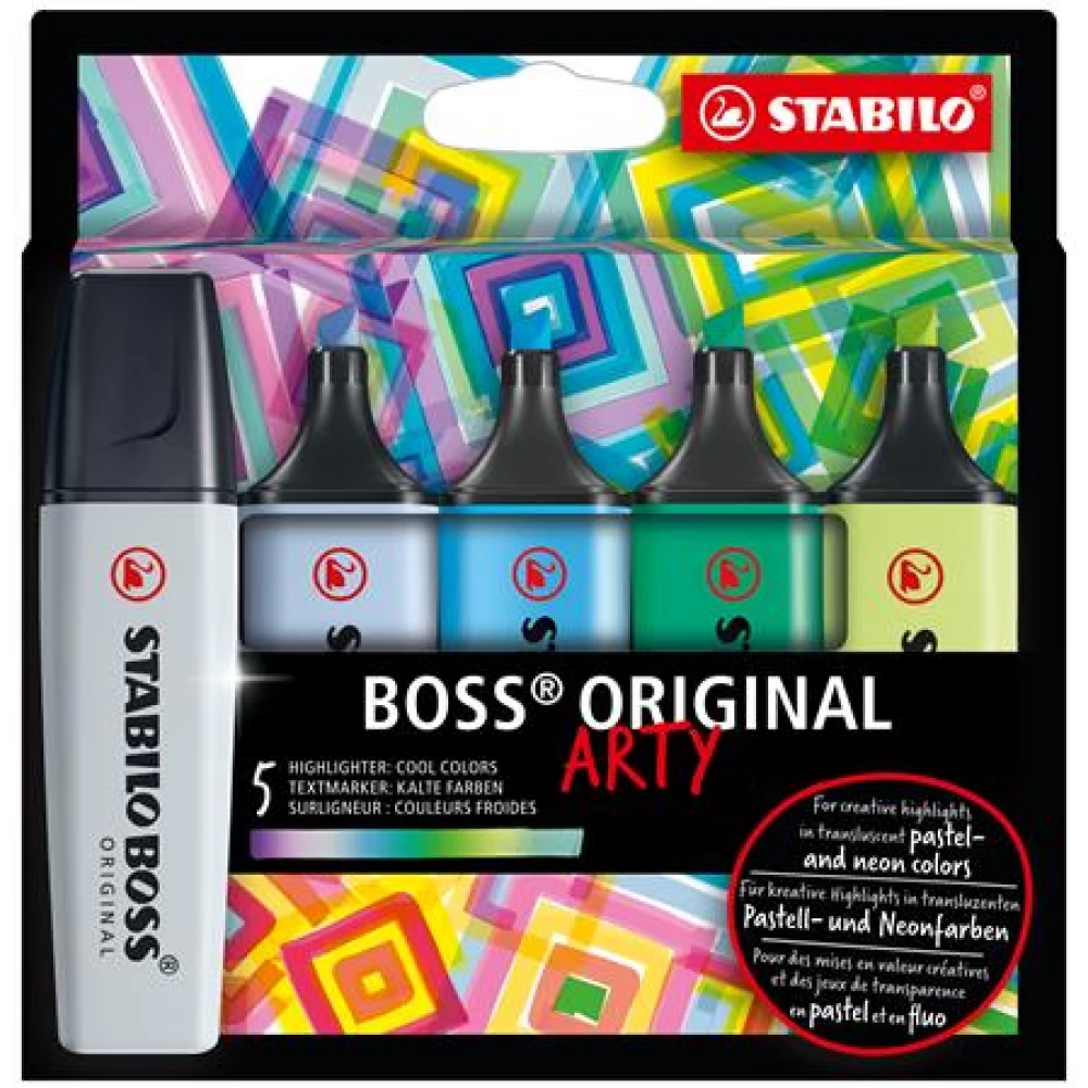 STABILO BOSS Original Arty szövegkiemelő készlet 2-5 mm 5 hideg szín