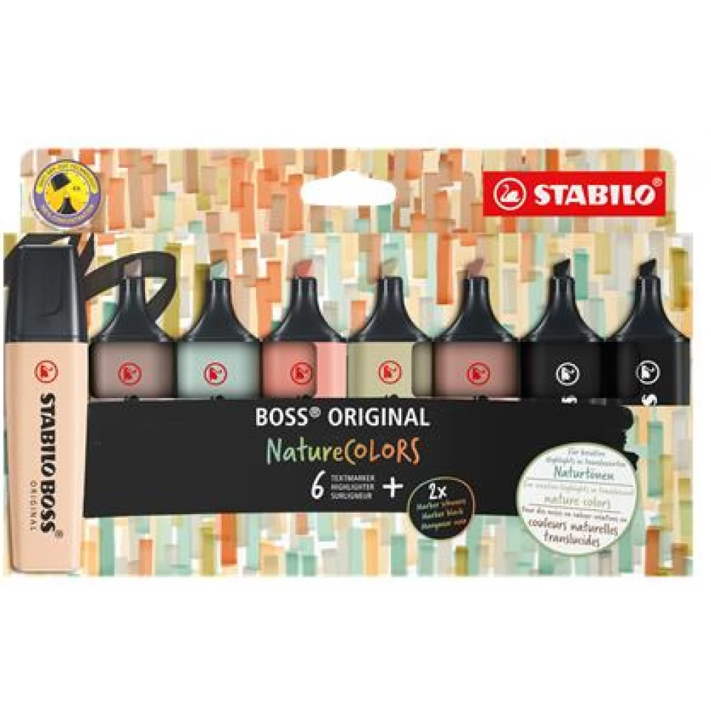 STABILO BOSS original NatureColors Szövegkiemelő készlet 2-5 mm 6+2 szín