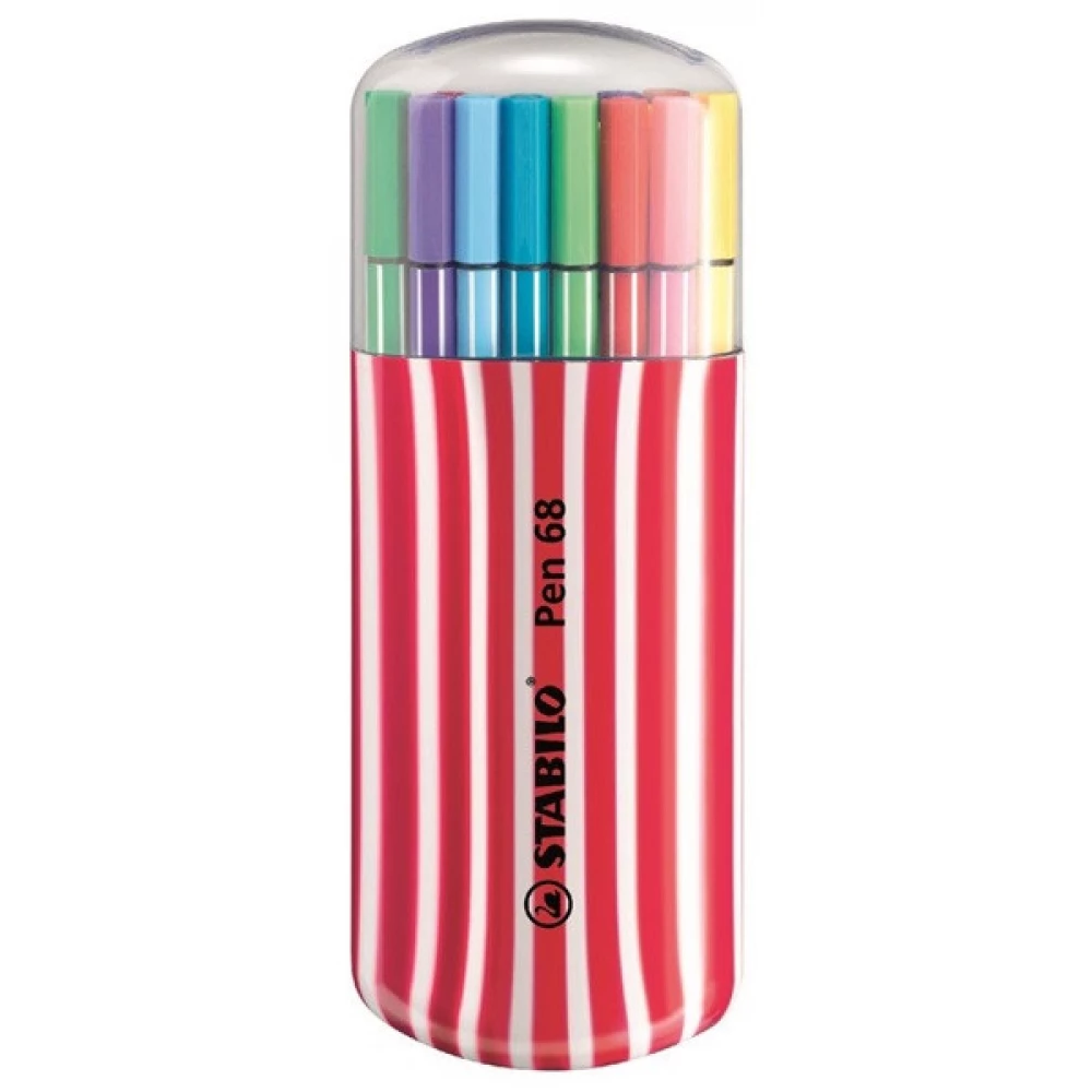 STABILO Pen 68 Zebrui 20db-os piros filctoll készlet
