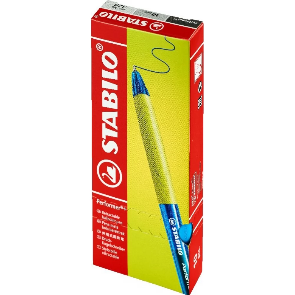 STABILO Performer+ golyóstoll kék 10db