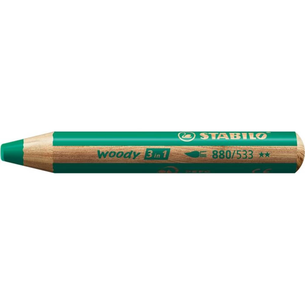 STABILO Woody 3 in 1 Színes ceruza kerek vastag sötétzöld