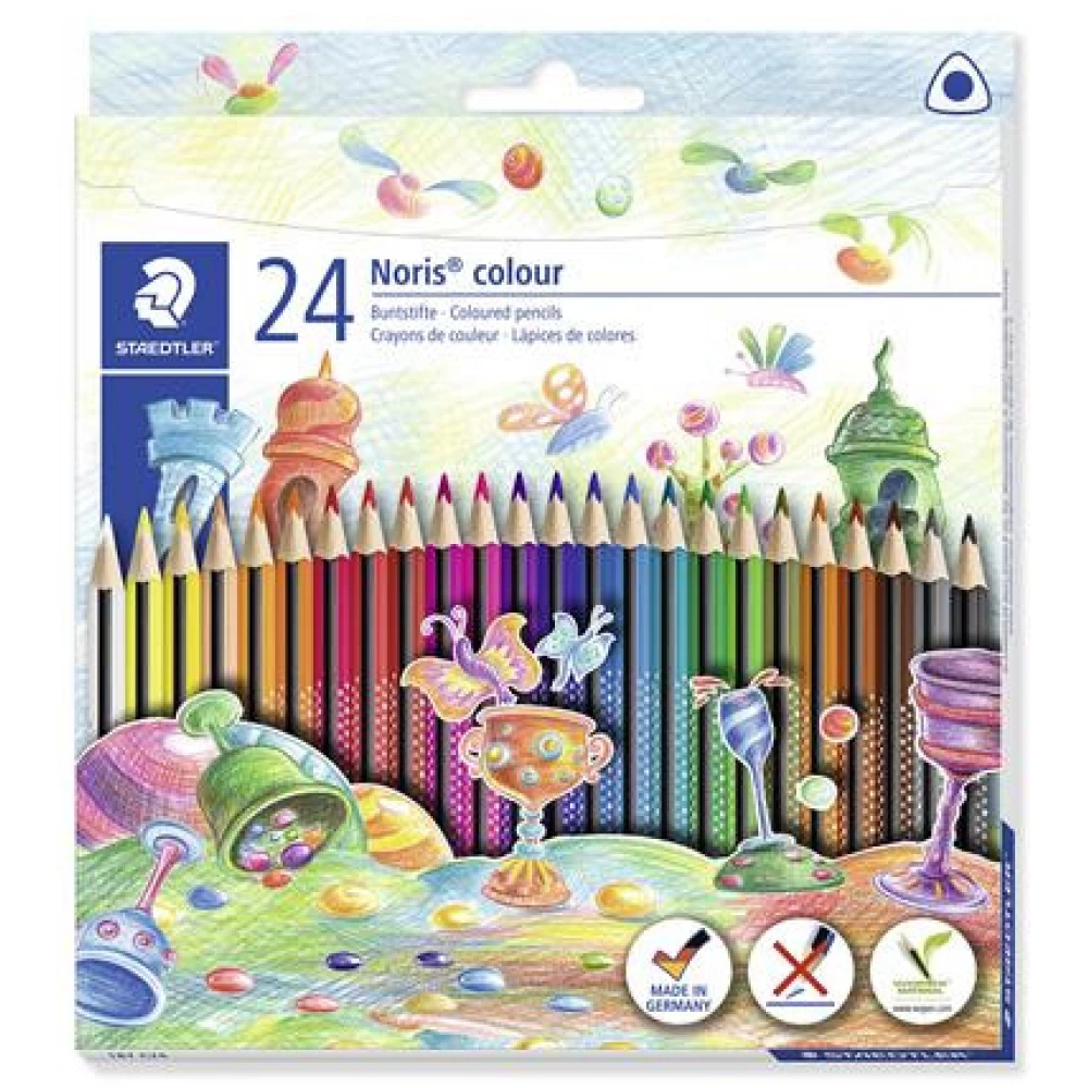 STAEDTLER Színes ceruza készlet háromszögletű Noris Colour 24 különböző szín