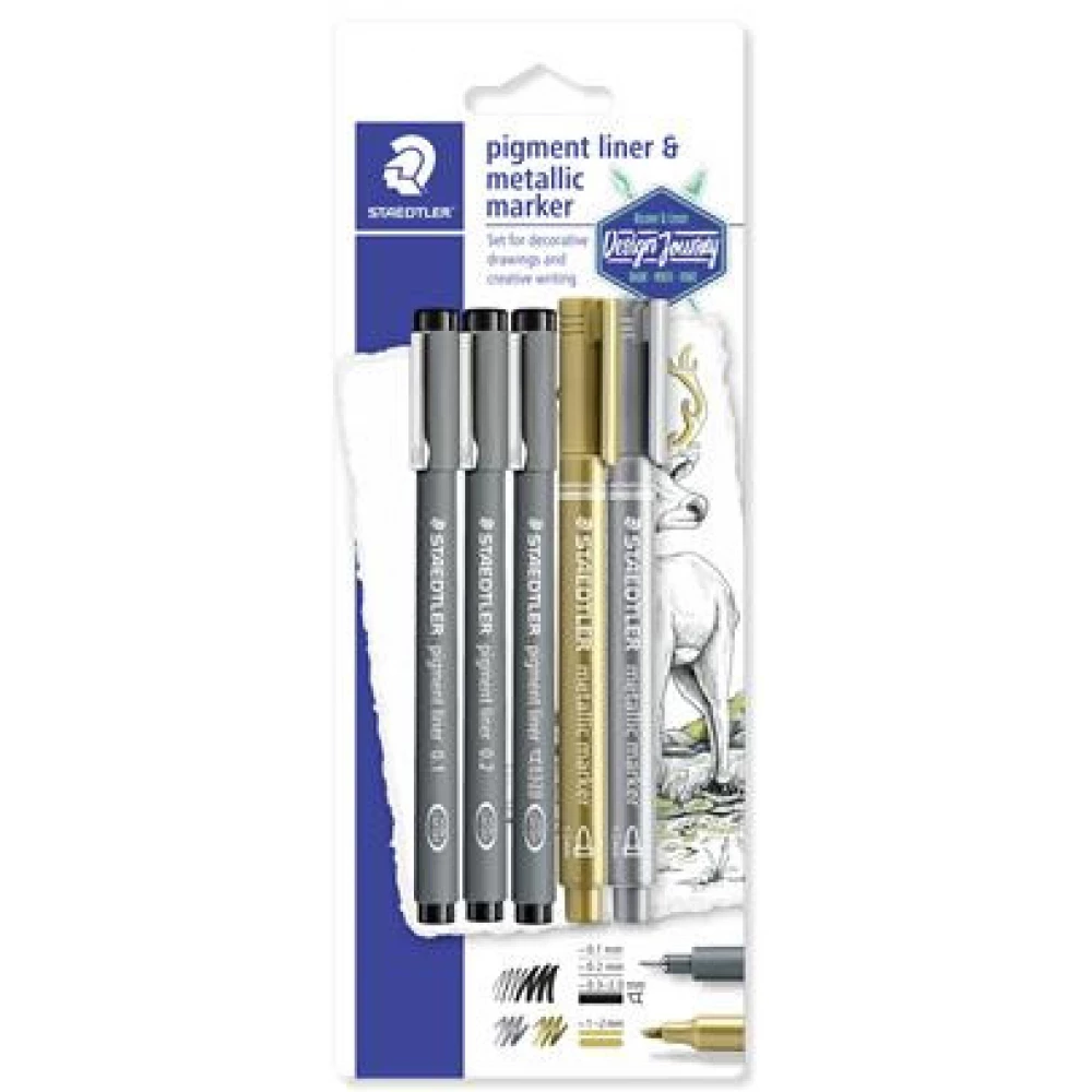 STAEDTLER Tusfilc és dekormarker készlet 5 db Design Journey Pigment Liner