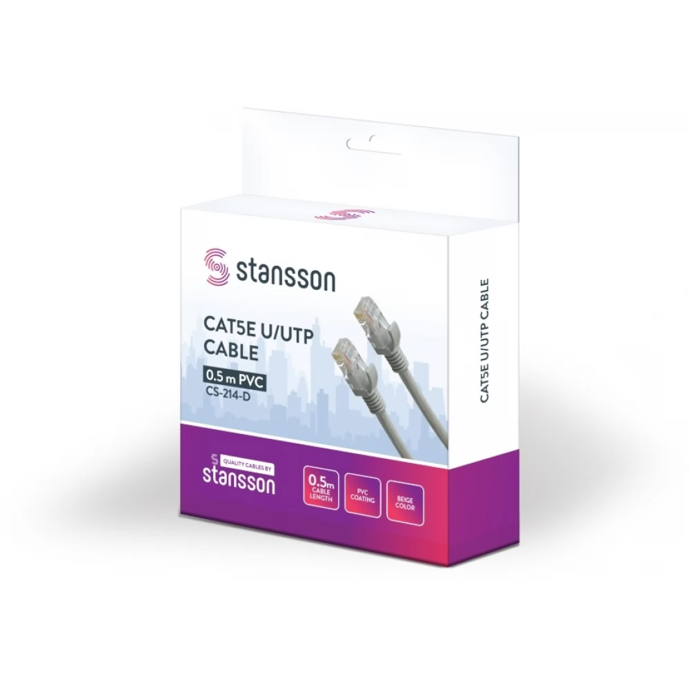STANSSON UTP Összekötő Szürke 50cm CS-214-D