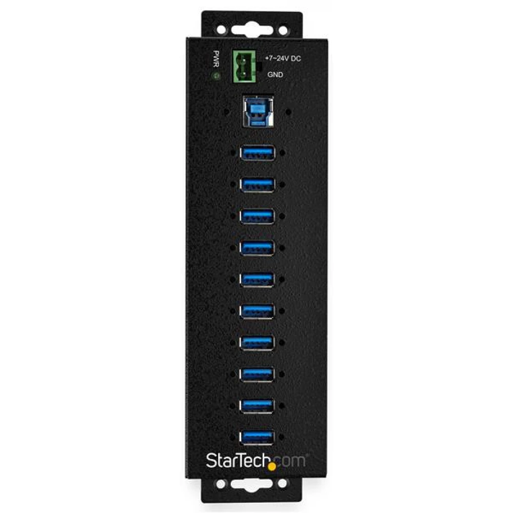 STARTECH 10 Port USB Hub with Power Adapter - Surge Protection