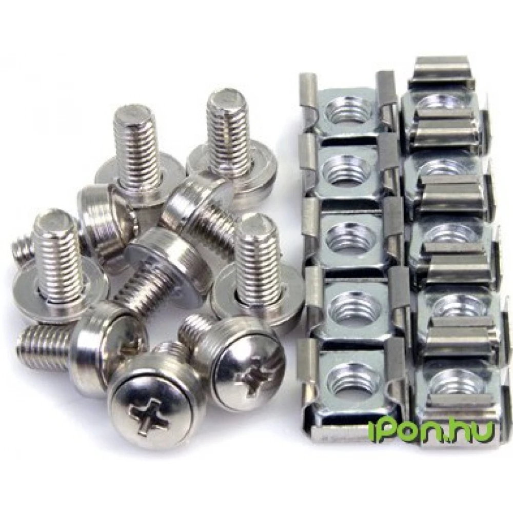 STARTECH 100 Pkg M6 Mounting Screws and Cage Nuts for Server Rack Cabinet