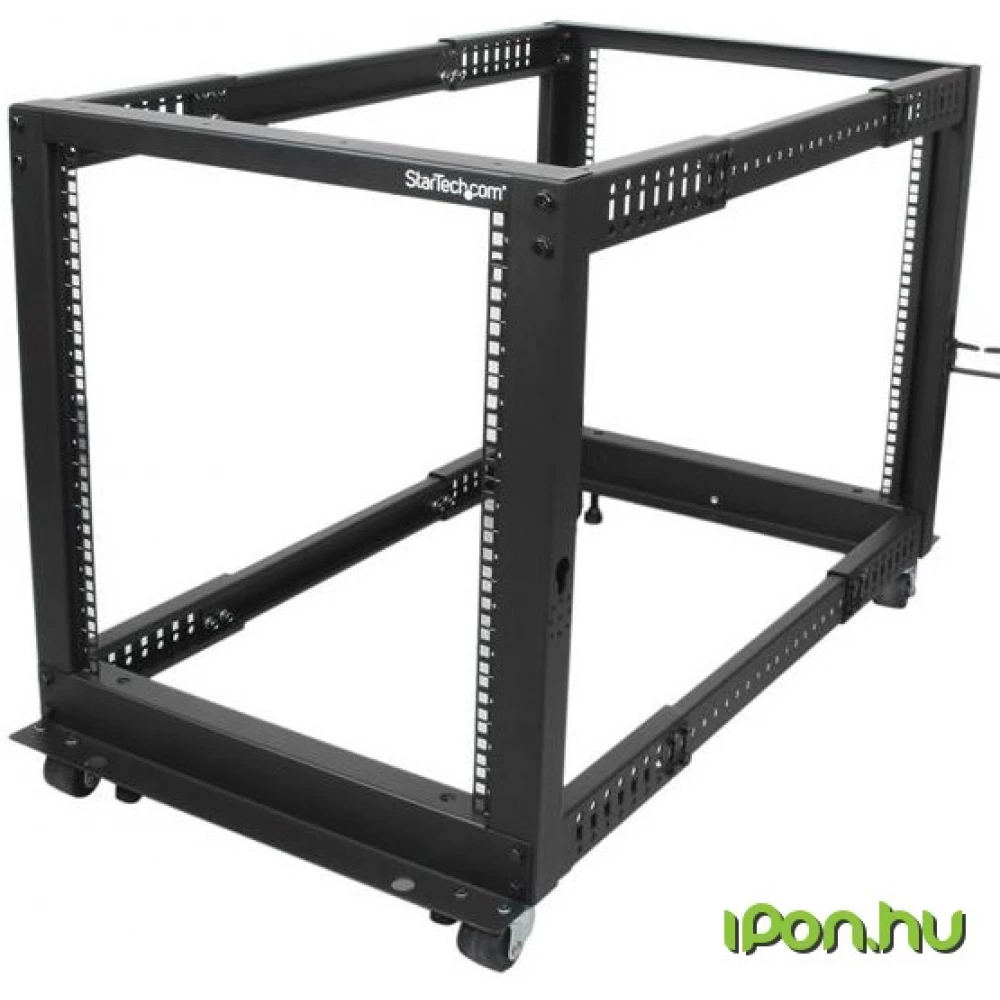 STARTECH 12U Adjustable Depth Open Frame 4 Post Server Rack w/ Casters / Levelers and Cable Management Hooks