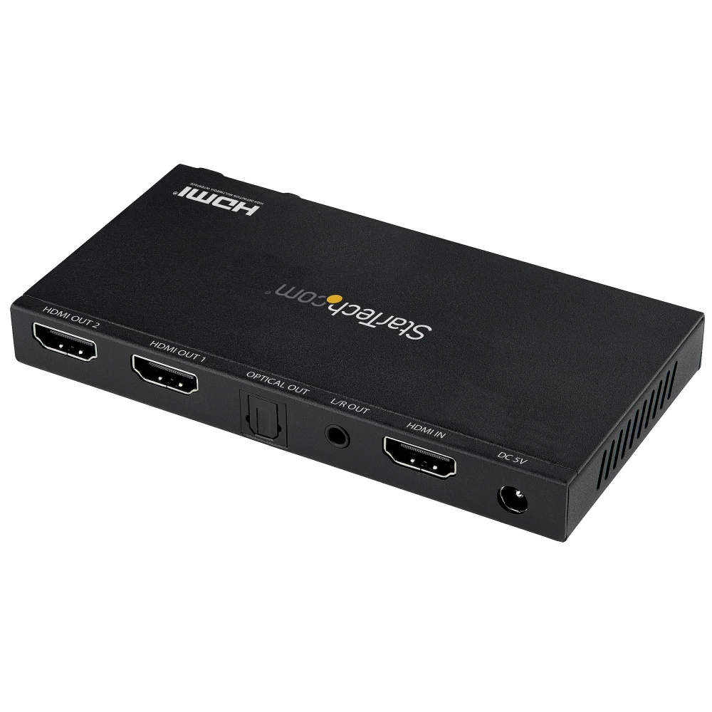 STARTECH 2-Port HDMI Splitter (1x2) - 4K 60Hz UHD HDMI 2.0 Audio Video Splitter w/ Scaler