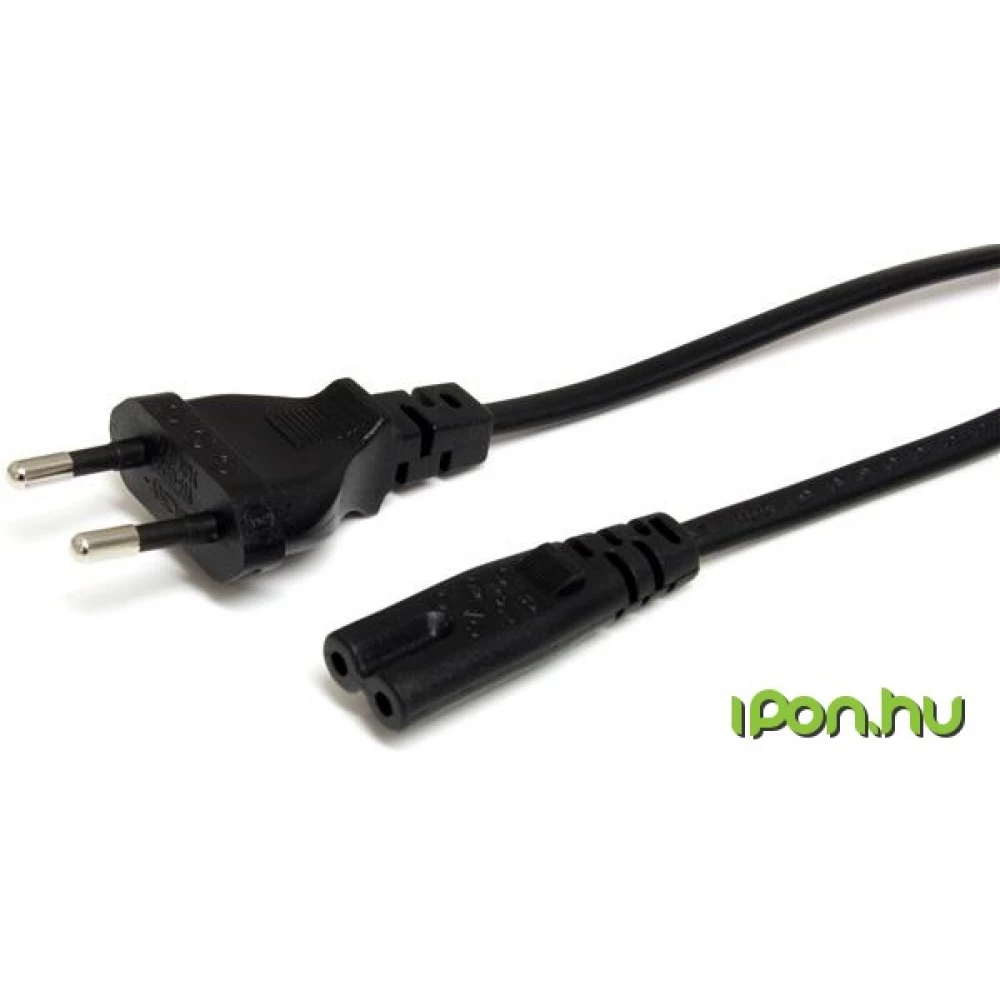 STARTECH 230V Barrel Tápkábel Fekete 1m PXTNB2SEU1M
