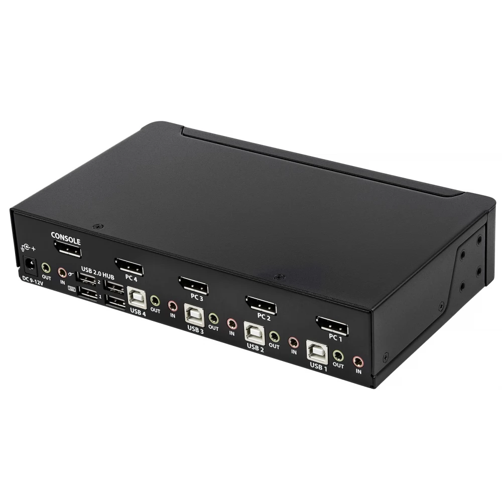 STARTECH 4 Port DisplayPort KVM Switch - 4K 60Hz - Single Display - Dual Port UHD DP 1.2 USB KVM Switch
