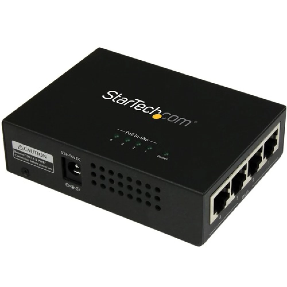 STARTECH 4-Port Gigabit Midspan - PoE+ Injector - 802.3at/af