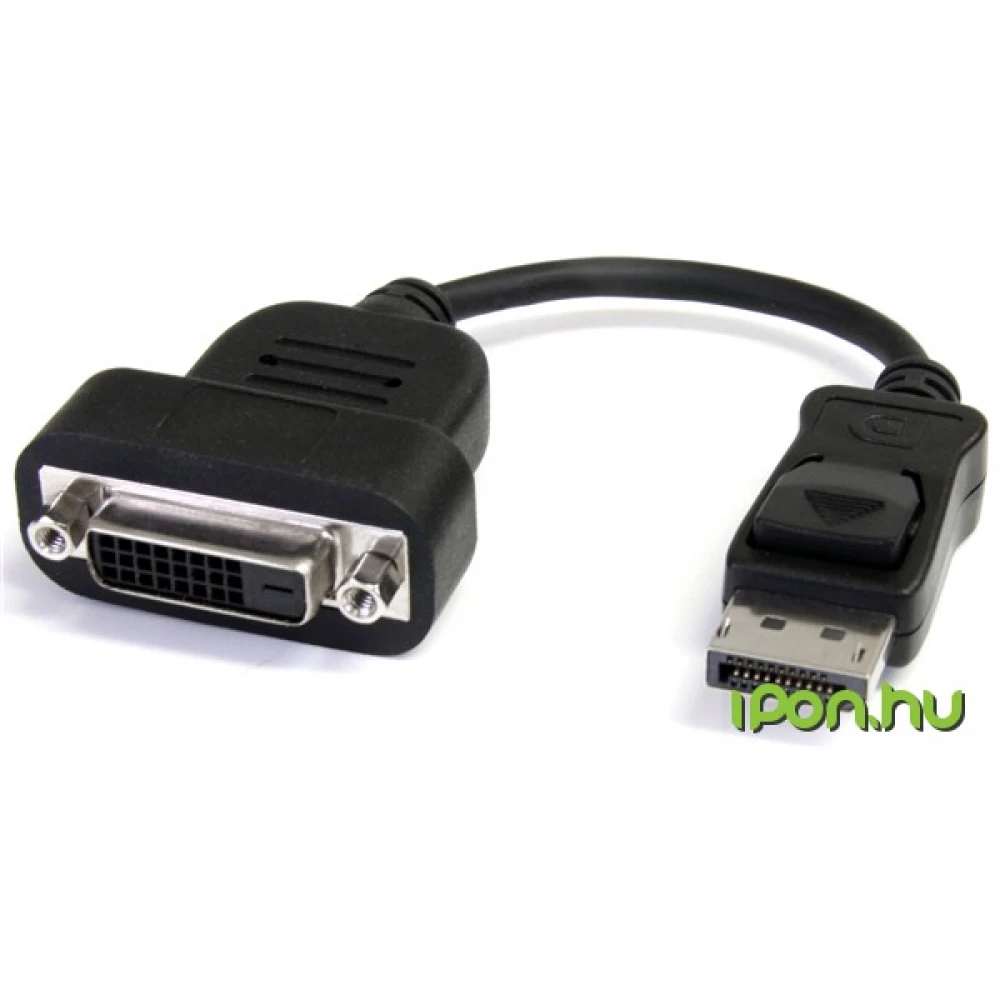 STARTECH DisplayPort DVI-D Átalakító Fekete 20cm DP2DVIS