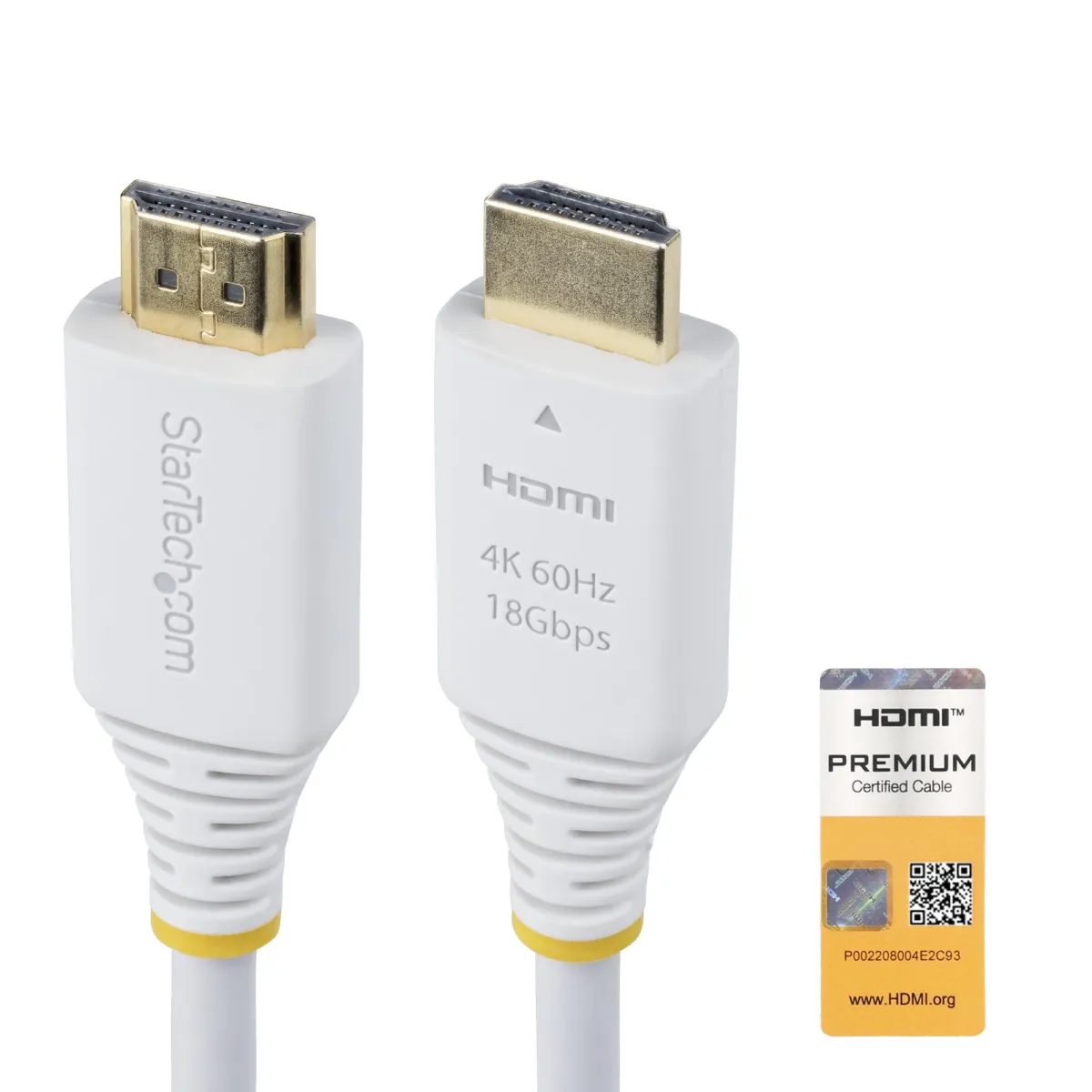 STARTECH HDMI 2.0 Összekötő Fehér 1.8m HDMI2-CABLE-4K60-6FW